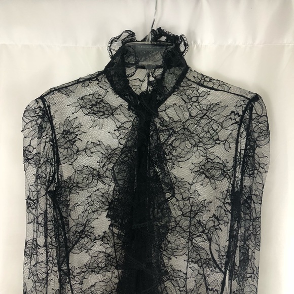 Alexander McQueen Chantilly Lace Ruffle Blouse - Picture 6 of 8